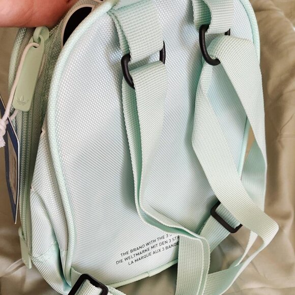 Adidas Unisex-Adult Core Light Blue Mini Backpack NWT - Picture 3 of 9